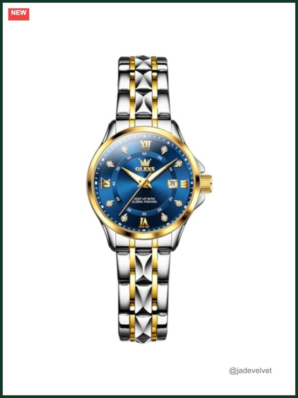 Women's Stainless Steel Dress Watch Quartz Waterproof 30mm Roman Numeral Diamond